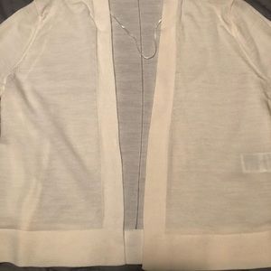 Banana Republic Large Merino Wool Cropped Light Weight Cardigan Cream/Off White